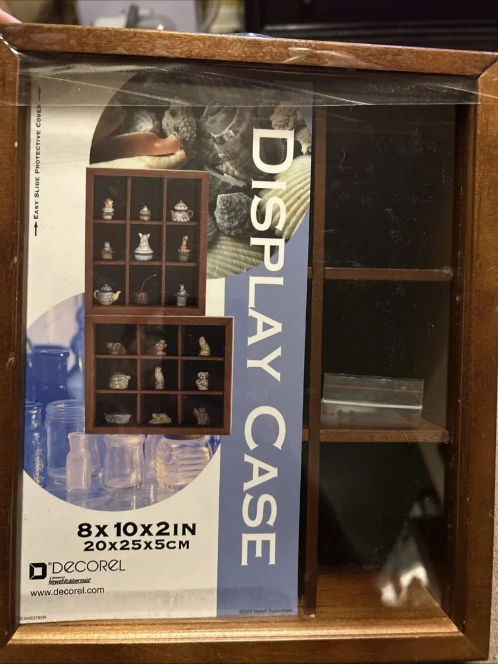 Decorel rubbermade Acrylic Cover & Wood Display Case Frame 8” X 10” X 2” New